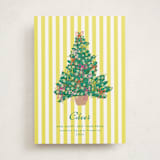 "Lobby Bow Tree" - Holiday Cards in Chartreuse by Erika Firm - Front