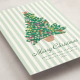 "Lobby Bow Tree" - Holiday Cards in Wintergreen by Erika Firm - Detail