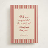 "pinstriped border" - Holiday Cards in Cranberry by Ellen Schlegelmilch - Front