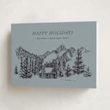 "Inkpen Cabin" - Holiday Cards in Slate by Holly Whitcomb - Folded Card