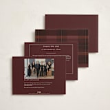 "Timeless plaid" - Holiday Cards in Berry by Maja Cunningham - Back of Card Options
