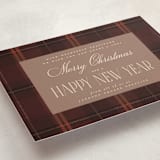 "Timeless plaid" - Holiday Cards in Berry by Maja Cunningham - Detail