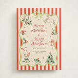 "Season’s Embrace" - Holiday Cards in Candy Cane Twist by Cass Loh - Front