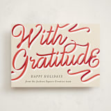 "Ribbon Greeting" - Holiday Cards in Holly Berry by AK Graphics - Front
