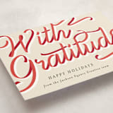 "Ribbon Greeting" - Holiday Cards in Holly Berry by AK Graphics - Detail