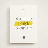 "Highlight" - Holiday Cards in Lemon by Hudson meet Rose - Front