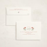 "Poinsettia Stripe Wallpaper" - Holiday Cards in Cranberry by Susan Zinader - FREE Recipient Addressing