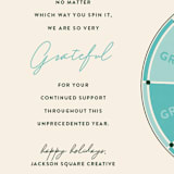 "Gratefully Spun" - Holiday Cards in Wintermint by Three Kisses Studio - Close-Up