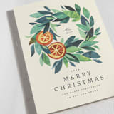 "paper orange wreath" - Holiday Cards in Crème by Anastasia Makarova - Detail