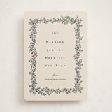 "Canneberge" - Holiday Cards in Almond by Kate Ahn - Front