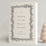 "Canneberge" - Holiday Cards in Almond by Kate Ahn - Folded Card