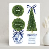 "Festive Topiaries" - Holiday Cards in Harbor by Susan Zinader - Front