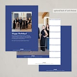 "Festive Topiaries" - Holiday Cards in Harbor by Susan Zinader - Back of Card Options