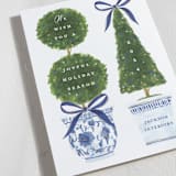 "Festive Topiaries" - Holiday Cards in Harbor by Susan Zinader - Detail