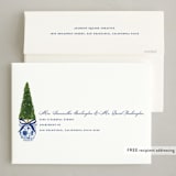 "Festive Topiaries" - Holiday Cards in Harbor by Susan Zinader - FREE Recipient Addressing