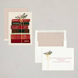 "On the Books" - Holiday Cards in Almond by Baumbirdy - Assembled