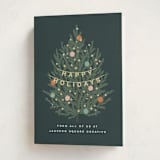 "Joie" - Holiday Cards in Blue Slate by Kristie Kern - Folded Card