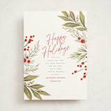 "Lauren + Holly" - Holiday Cards in Holly Berry by Wildfield Paper Co - Front