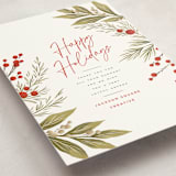 "Lauren + Holly" - Holiday Cards in Holly Berry by Wildfield Paper Co - Detail