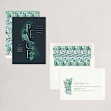 "Peace Swag" - Holiday Cards in Navy by Itsy Belle Studio - Assembled