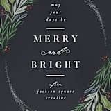 "Frosted Foliage" - Holiday Cards in Midnight by Ally Madison - Detail