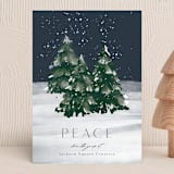 "brushy trees" - Holiday Cards in Midnight by Rebecca Durflinger - Front