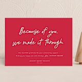 "Because of you" - Holiday Cards in Cranberry by Catherine Culvenor - Front