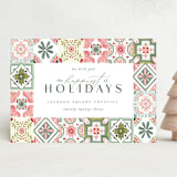 "Holiday Tiles" - Holiday Cards in Pastel by Makewells - Front