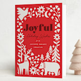 "woodland folk art" - Holiday Cards in Crimson by Karidy Walker - Folded Card