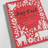 "woodland folk art" - Holiday Cards in Crimson by Karidy Walker - Close-Up