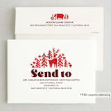 "woodland folk art" - Holiday Cards in Crimson by Karidy Walker - FREE Recipient Addressing