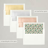 "Many Wishes" - Holiday Cards in Chardonnay by Michelle Taylor - Envelope Liners