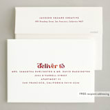 "Warmest Wishes" - Holiday Cards in Berry by Robert and Stella - FREE Recipient Addressing
