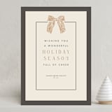 "Watercolor Bow" - Holiday Cards in Charcoal by Cindy Reynolds - Front