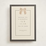 "Watercolor Bow" - Holiday Cards in Charcoal by Cindy Reynolds - Front