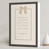 "Watercolor Bow" - Holiday Cards in Charcoal by Cindy Reynolds - Folded Card
