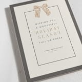 "Watercolor Bow" - Holiday Cards in Charcoal by Cindy Reynolds - Close-Up