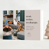 "Rest. Relax. Recharge." - Holiday Cards in Buttercream by Kristen Knechtel - Folded Card