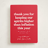 "Inflation" - Holiday Cards in Poinsettia by Robert and Stella - Front