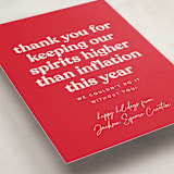 "Inflation" - Holiday Cards in Poinsettia by Robert and Stella - Detail