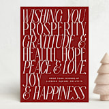 "All the Best" - Holiday Cards in Cranberry by Charter Oaks Creative - Front