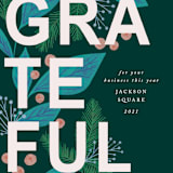 "Grateful" - Holiday Cards in Evergreen by Jen Owens - Close-Up
