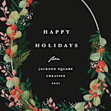 "Modern Wreath" - Holiday Cards in Midnight by Christy Hy Lee - Close-Up