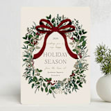 "Holiday Bow" - Holiday Cards in Cream by Susan Moyal - Front