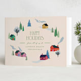 "Neighborhood" - Holiday Cards in Sugar Plum by Julie Murray - Folded Card