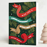 "Ribbon Box" - Holiday Cards in Pine by Paper Raven Co. - Folded Card