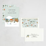 "Let it snow at the village" - Holiday Cards in Blue Spruce by Sherley Ferreira - Assembled