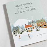 "Let it snow at the village" - Holiday Cards in Blue Spruce by Sherley Ferreira - Detail