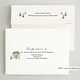 "Let it snow at the village" - Holiday Cards in Blue Spruce by Sherley Ferreira - FREE Recipient Addressing