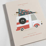 "Vroom Vroom" - Holiday Cards in Eggnog by Leia Matt - Detail
